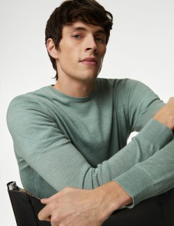 Pure Extra Fine Merino Wool Crew Neck Jumper