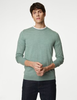 Pure Extra Fine Merino Wool Crew Neck Jumper