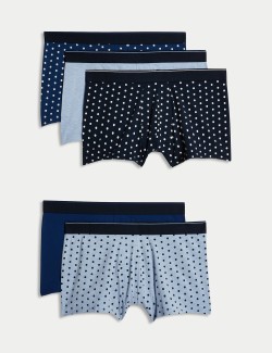 5pk Cotton Rich Polka Dot Print Hipsters