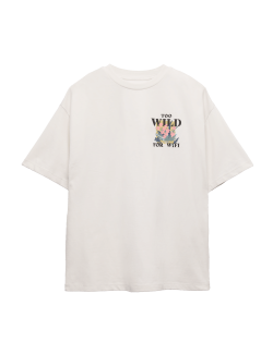 Pure Cotton Back Graphic T-Shirt (2-8 Years)