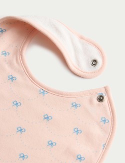 5 Pack Cotton Rich Bow Dribble Bibs