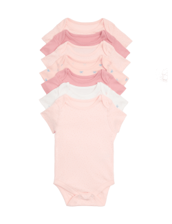 7 Pack Pure Cotton Bow Bodysuits (0-3 Years)