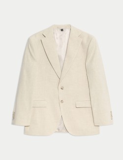 Tailored Fit Italian Performance Linen Blend Suit Jacket