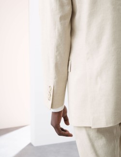 Tailored Fit Italian Performance Linen Blend Suit Jacket