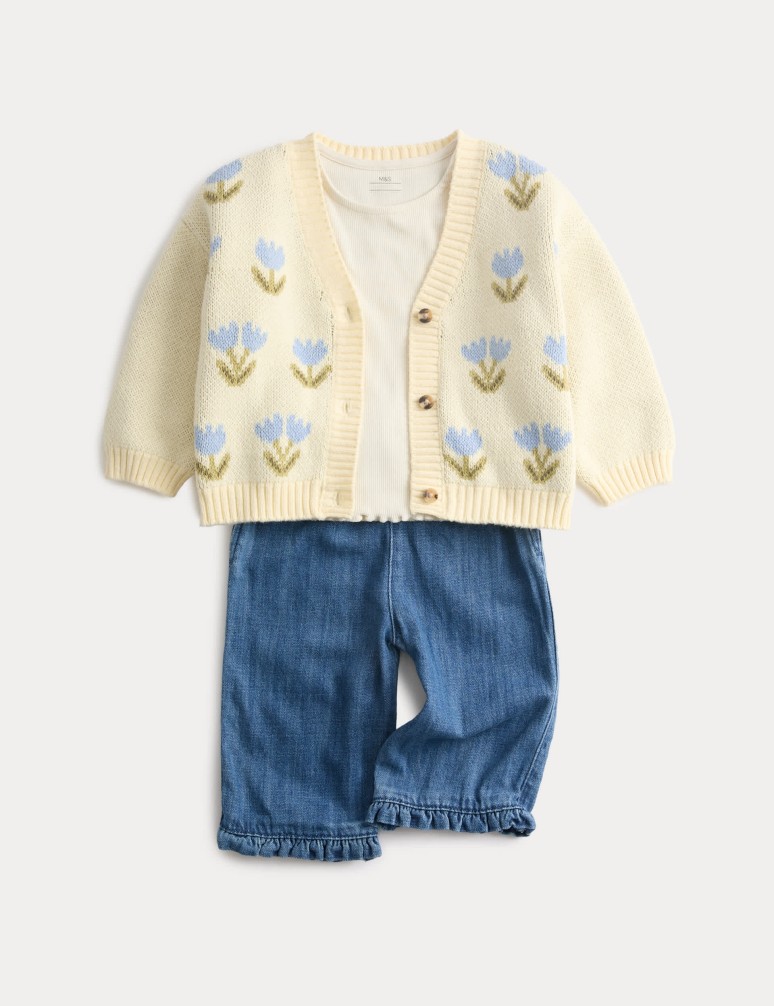 3 Piece Cotton Rich Outfit (0-6 Yrs)