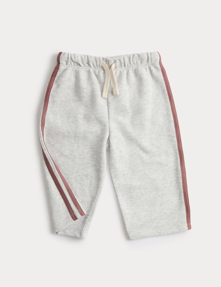 Cotton Rich Wide Leg Striped Joggers (0-3 Yrs)