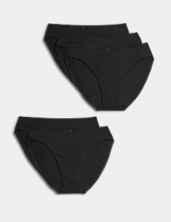 5pk Cotton Lycra® High Leg Knickers