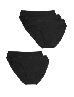 5pk Cotton Lycra® High Leg Knickers