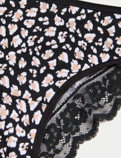 5pk Cotton Rich Printed Brazilian Knickers