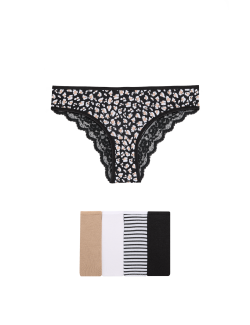 5pk Cotton Rich Printed Brazilian Knickers