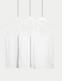 3pk Cotton Rich Strappy Vests