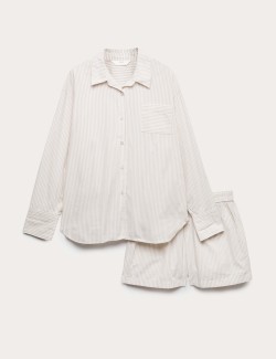 Krátká pruhovaná souprava, z čisté bavlny