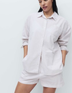 Krátká pruhovaná souprava, z čisté bavlny