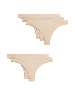 5pk No VPL Microfibre Low Rise Thongs