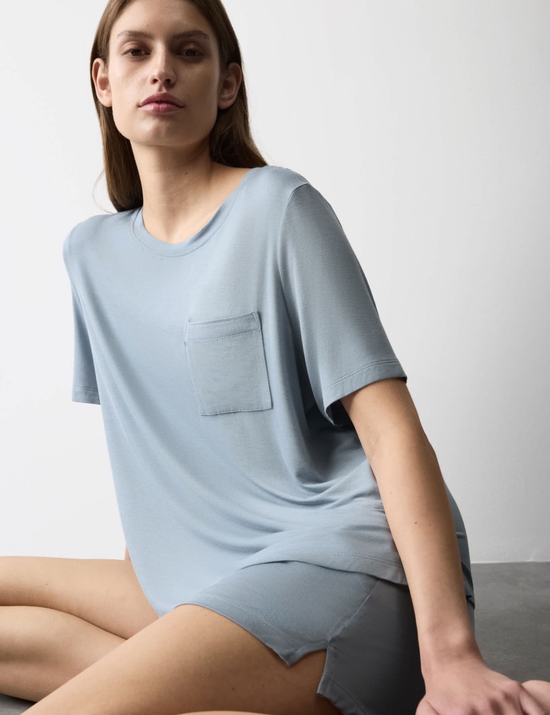 Pocket Detail Pyjama Top