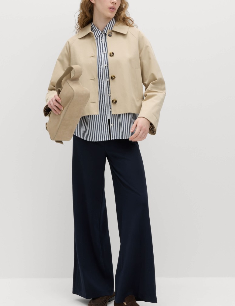 Jersey Wide Leg Trousers with Stretch