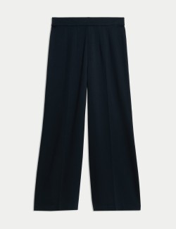 Jersey Wide Leg Trousers with Stretch