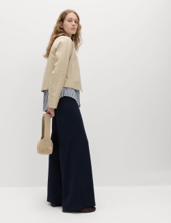 Jersey Wide Leg Trousers with Stretch