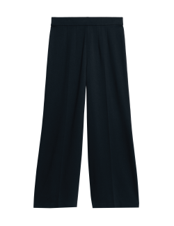 Jersey Wide Leg Trousers with Stretch