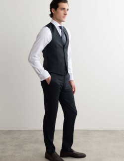 Tailored Fit Pure Wool Twill Waistcoat
