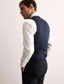 Tailored Fit Pure Wool Twill Waistcoat