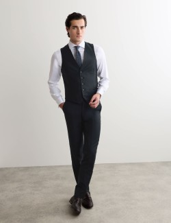 Tailored Fit Pure Wool Twill Waistcoat
