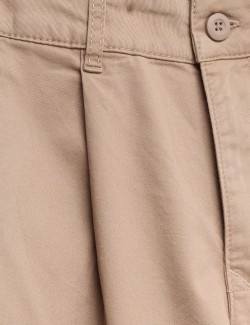 Skládané chino kalhoty s vysokým obsahem bavlny (6-16 let)