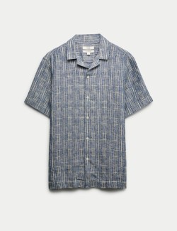 Regular Fit Linen Rich Printed Shirt
