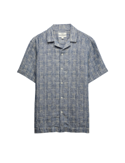 Regular Fit Linen Rich Printed Shirt