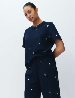 Pyžamová souprava z čisté bavlny s potiskem