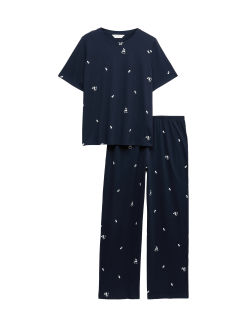 Pyžamová souprava z čisté bavlny s potiskem