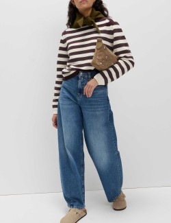Cotton Rich Striped Cropped Jumper