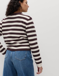 Cotton Rich Striped Cropped Jumper