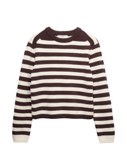 Cotton Rich Striped Cropped Jumper