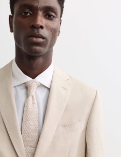 Tailored Fit Linen Blend Suit Jacket