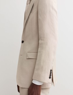 Tailored Fit Linen Blend Suit Jacket