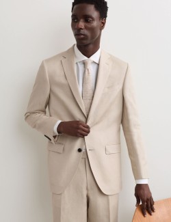 Tailored Fit Linen Blend Suit Jacket