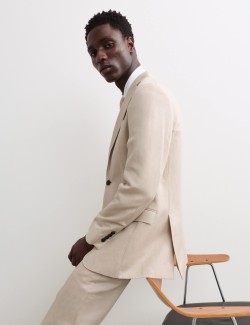 Tailored Fit Linen Blend Suit Jacket