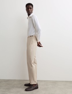 Tailored Fit Silk Linen Blend Trousers