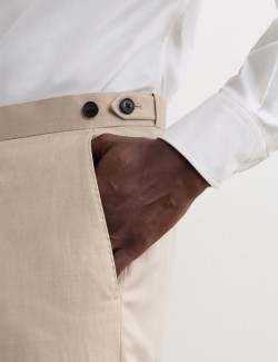 Tailored Fit Silk Linen Blend Trousers