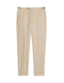 Tailored Fit Silk Linen Blend Trousers