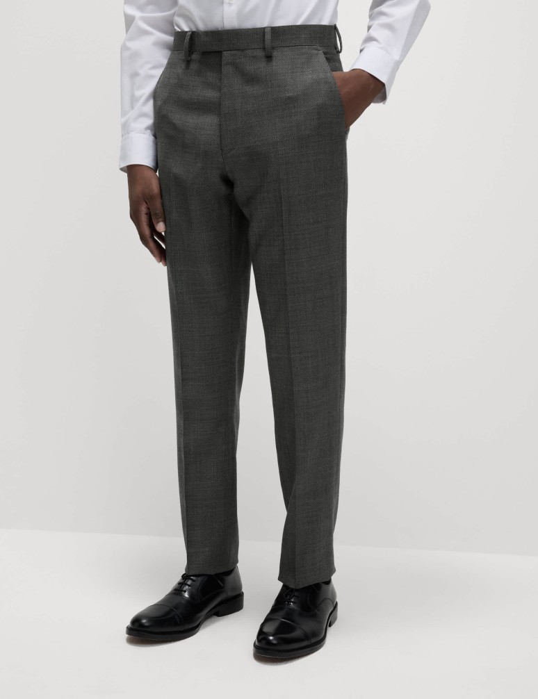 Regular Fit Pure Wool Suit Trousers