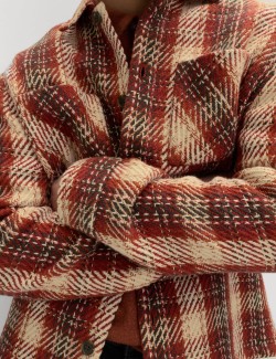 Regular Fit Pure Cotton Checked Overshirt