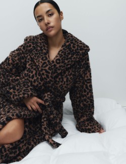 Teddy Borg Leopard Print Dressing Gown