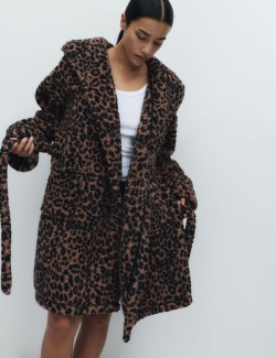 Teddy Borg Leopard Print Dressing Gown