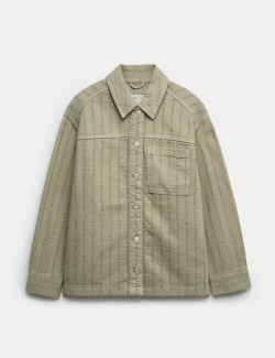 Pure Cotton Textured Denim Shirt