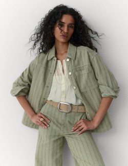 Pure Cotton Textured Denim Shirt