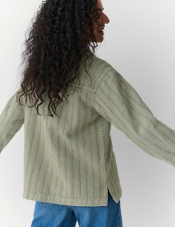 Pure Cotton Textured Denim Shirt