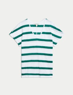 Pure Linen Striped T-Shirt
