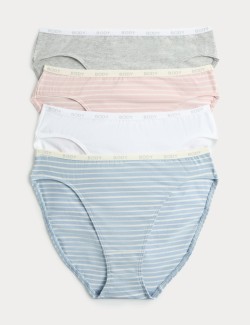Vysoce vykrojené kalhotky s vysokým podílem bavlny Supima, 4 ks